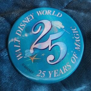 Disney 25th Anniversary Blue Button